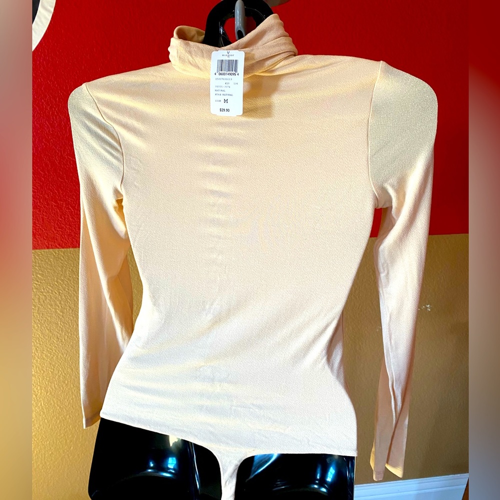 Cream turtleneck bodysuit Windsor NWT
